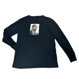 Mike Miller Snoop Dogg Graphic Long Sleeve Tee Mens M Black Photo Print Hip Hop